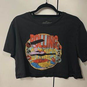 Oversized Rolling Stones crop top